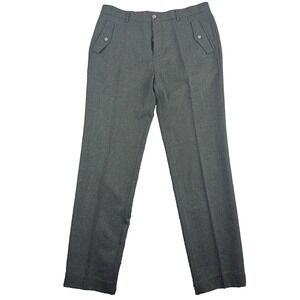 Hickey Mens‎ Wool Dress Pants 35 Brown Heather Wool Trouser Classic Button Fly